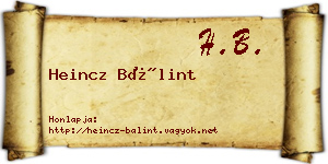 Heincz Bálint névjegykártya